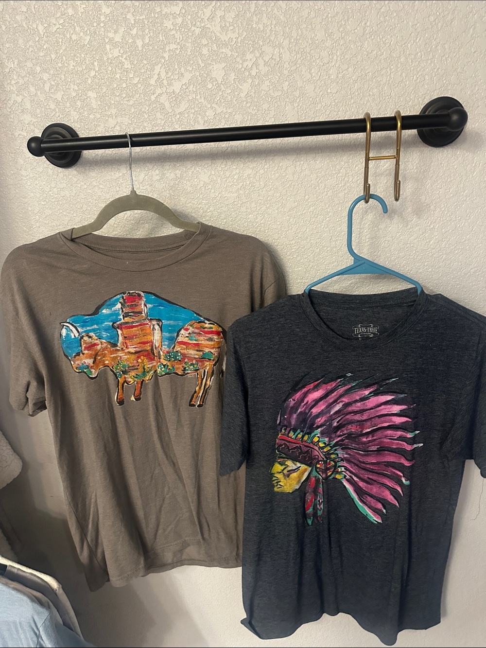 Women’s Graphic Tees - Brown Buffalo & Charcoal Native Headdress